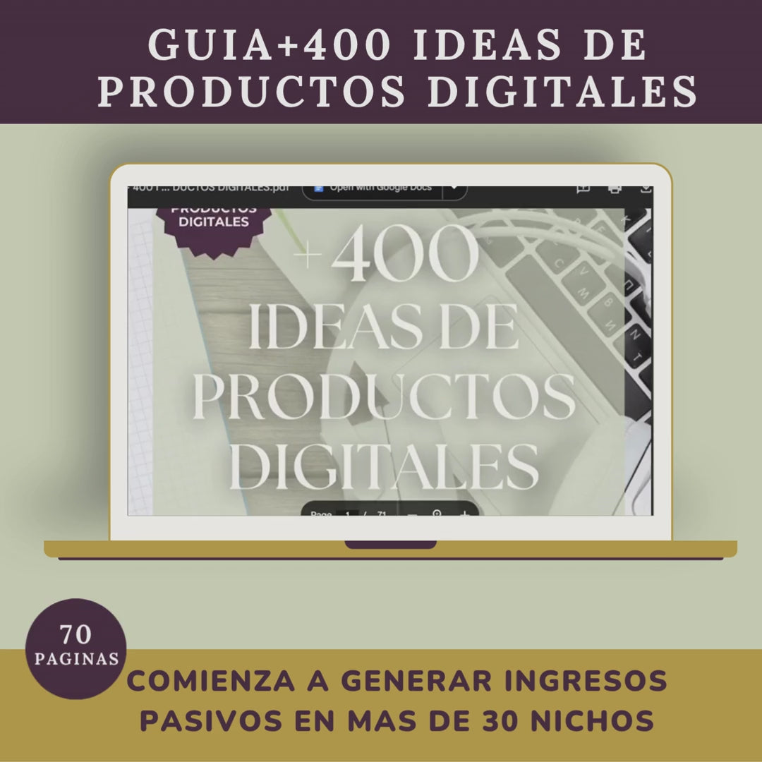Guía +400 Ideas de Productos Digitales - PDF